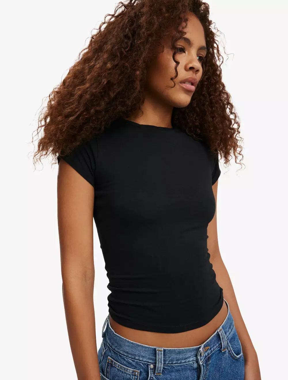 Cotton On -  Pakaian Wanita  - All Day Crew Tee - Black