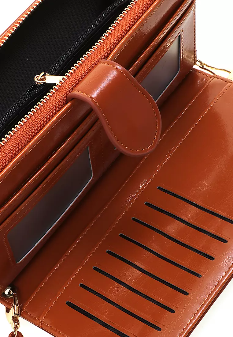 Dive Dompet Panjang Wanita Premium Wallet Casual Many Slot Material Leather Kulit ORIGINAL - Brown