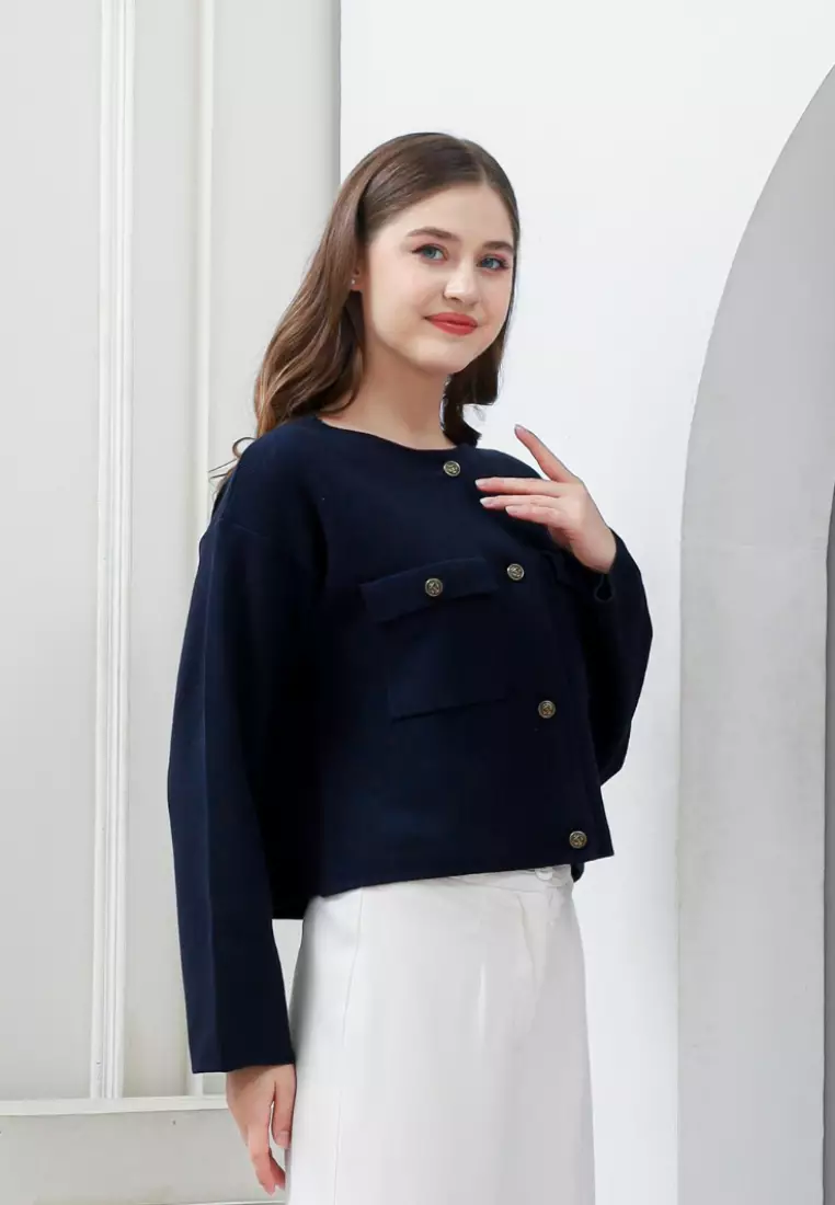 Piper Knit Cardigan in Navy
