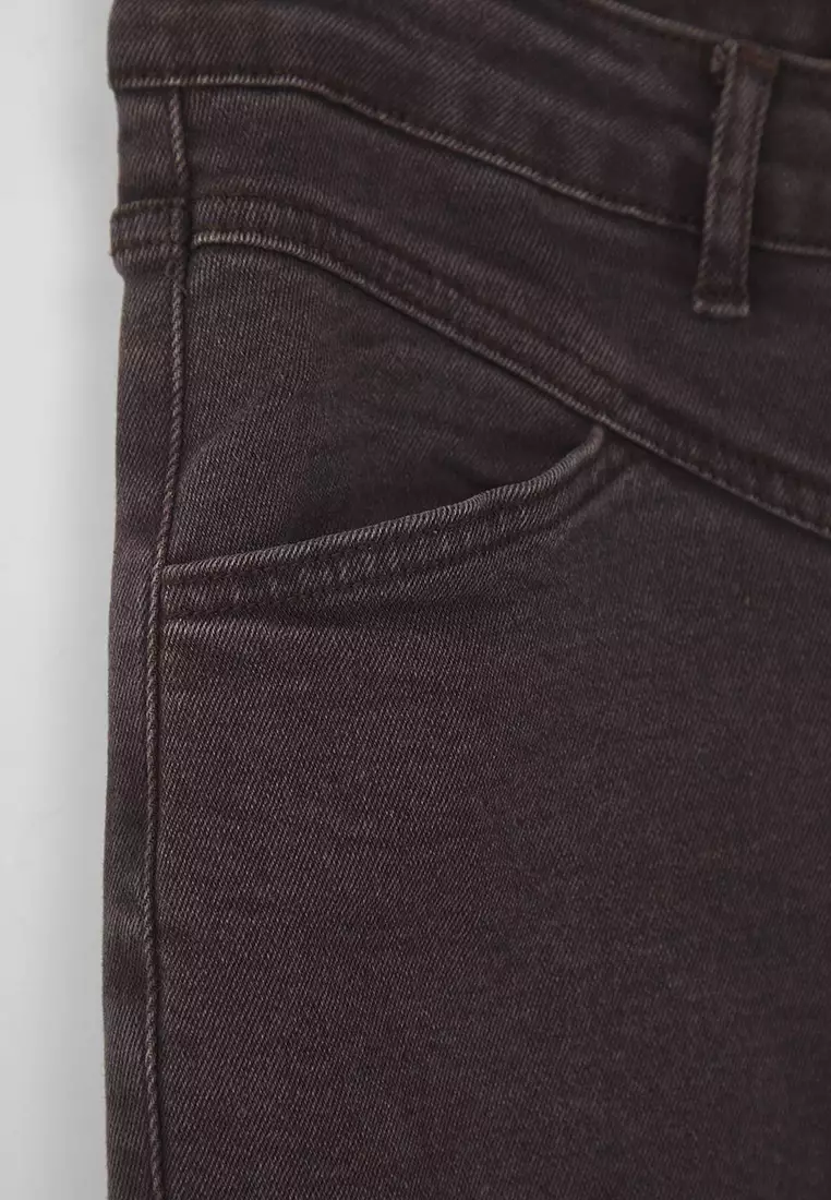 Brown High Waist Comfort Stitch Detailed Flare Fit Jeans