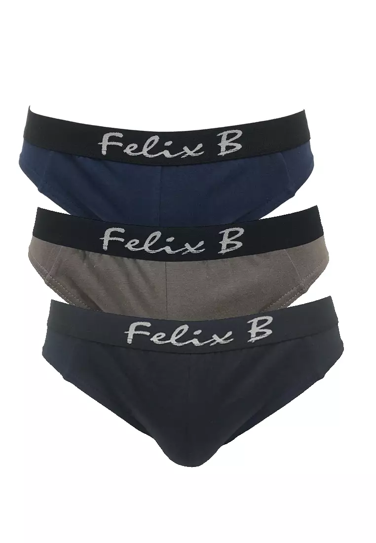 Jual Felix.B Felix.B Underwear Cotton Mini Brief 3in1, Mix Color ...