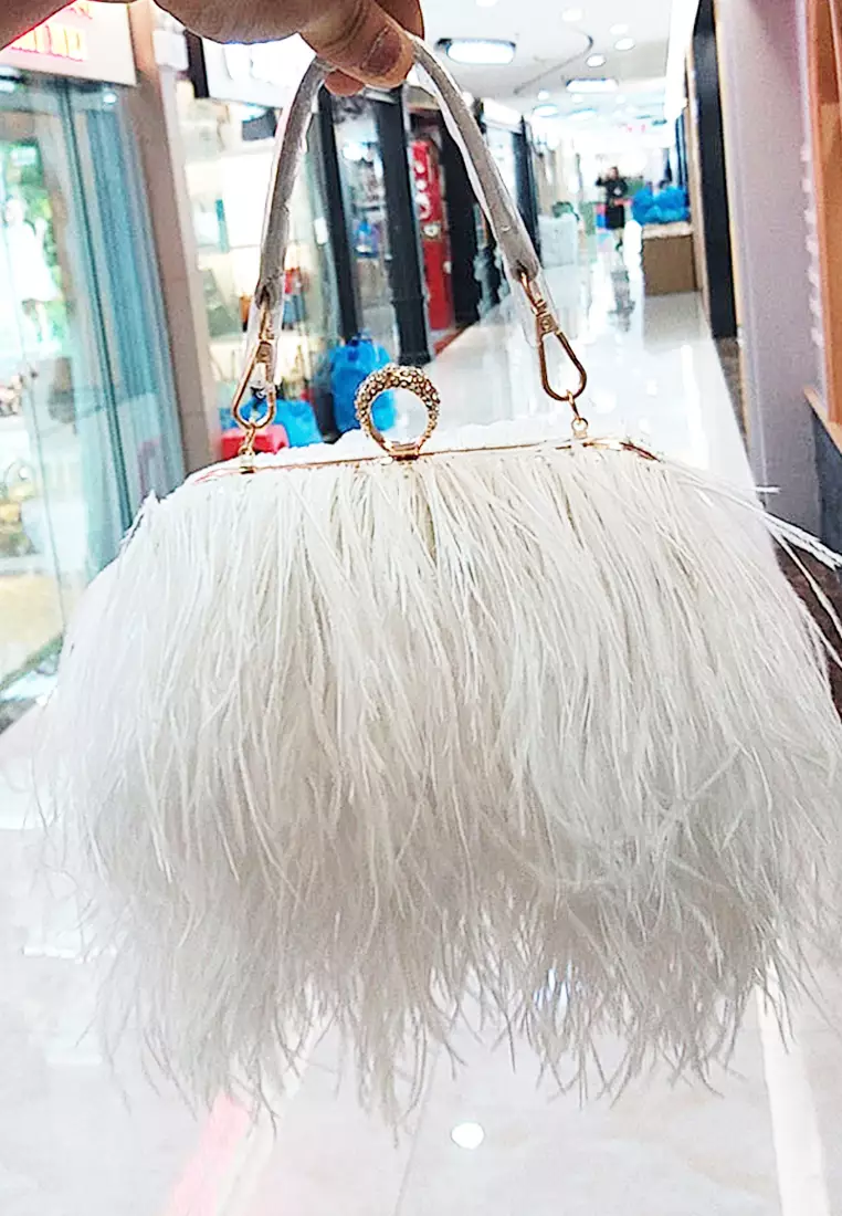 White feather 2025 clutch bag