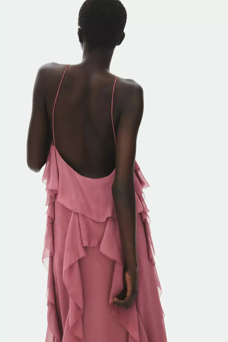 Flounced chiffon dress