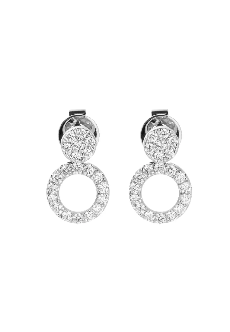 TOMEI Diamond Earrings, White Gold 750