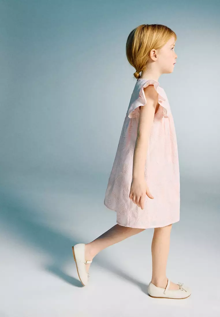 Embroidered Cotton Dress With Floral Pattern