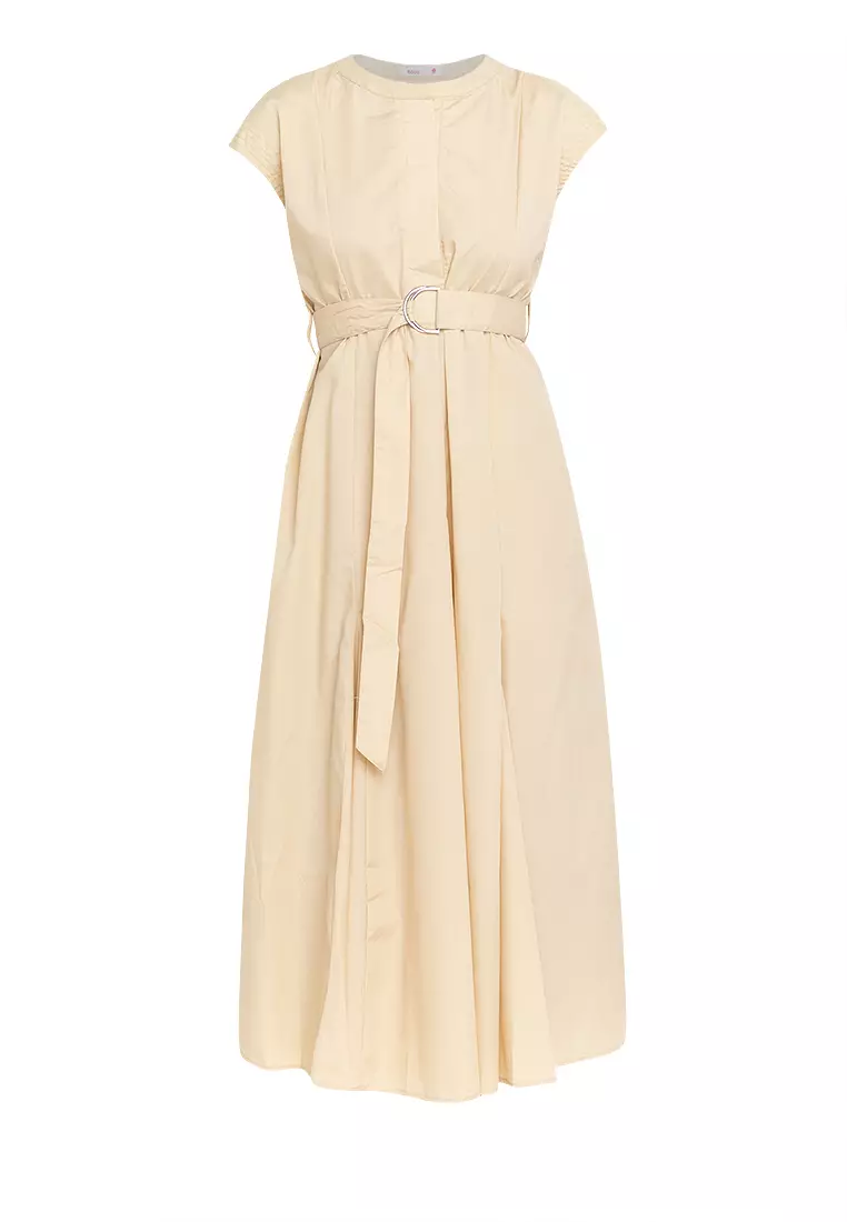 Celavie French Sleeves Belted Dress