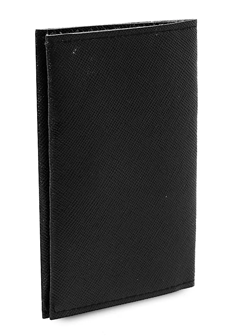 Dompet Mini Motif Polos Detail Snap Kancing Card Wallet Design Simple - Hitam