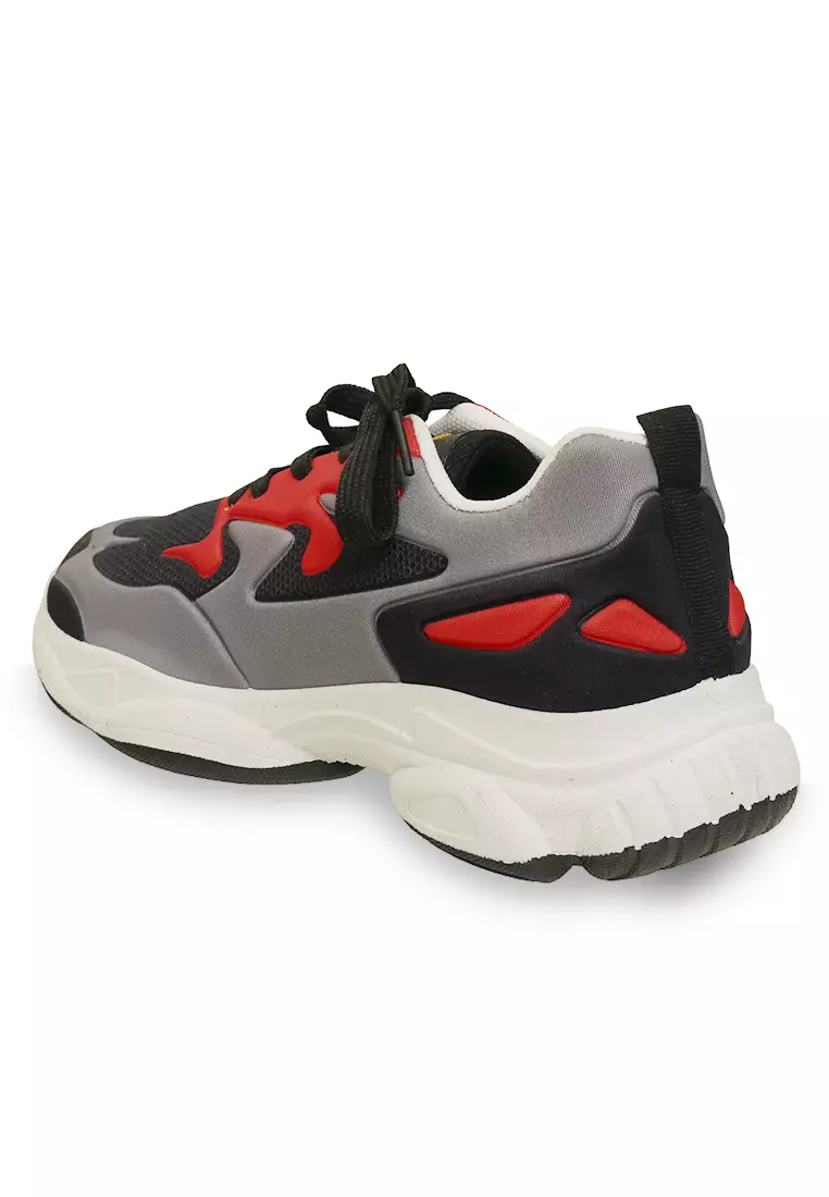 Anando Sepatu Sneakers Olahraga Pria Desain Ringan Sport Shoes Casual Running Material Leather ORIGINAL - Red