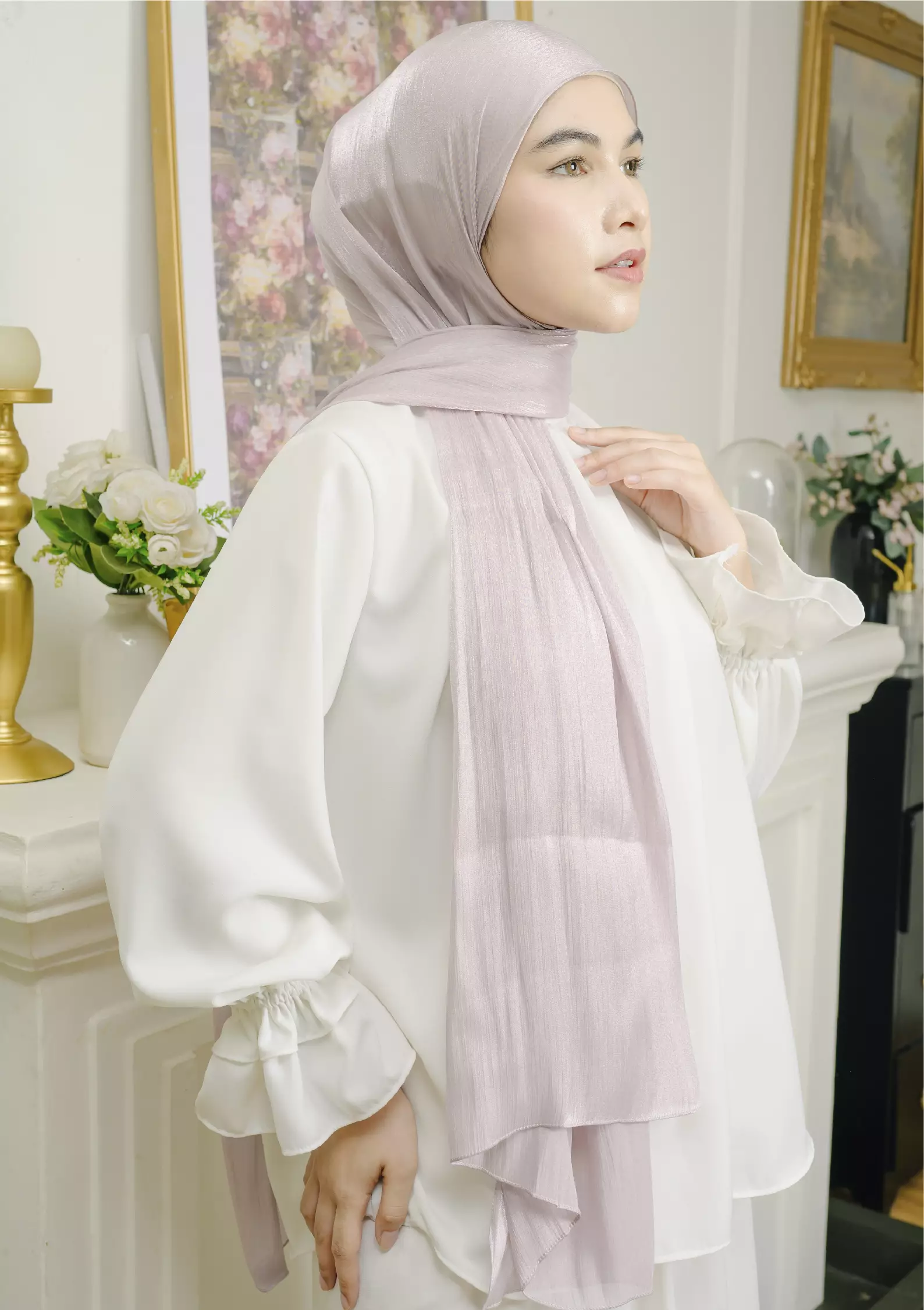 Yora Silk Shawl Soft Lilac