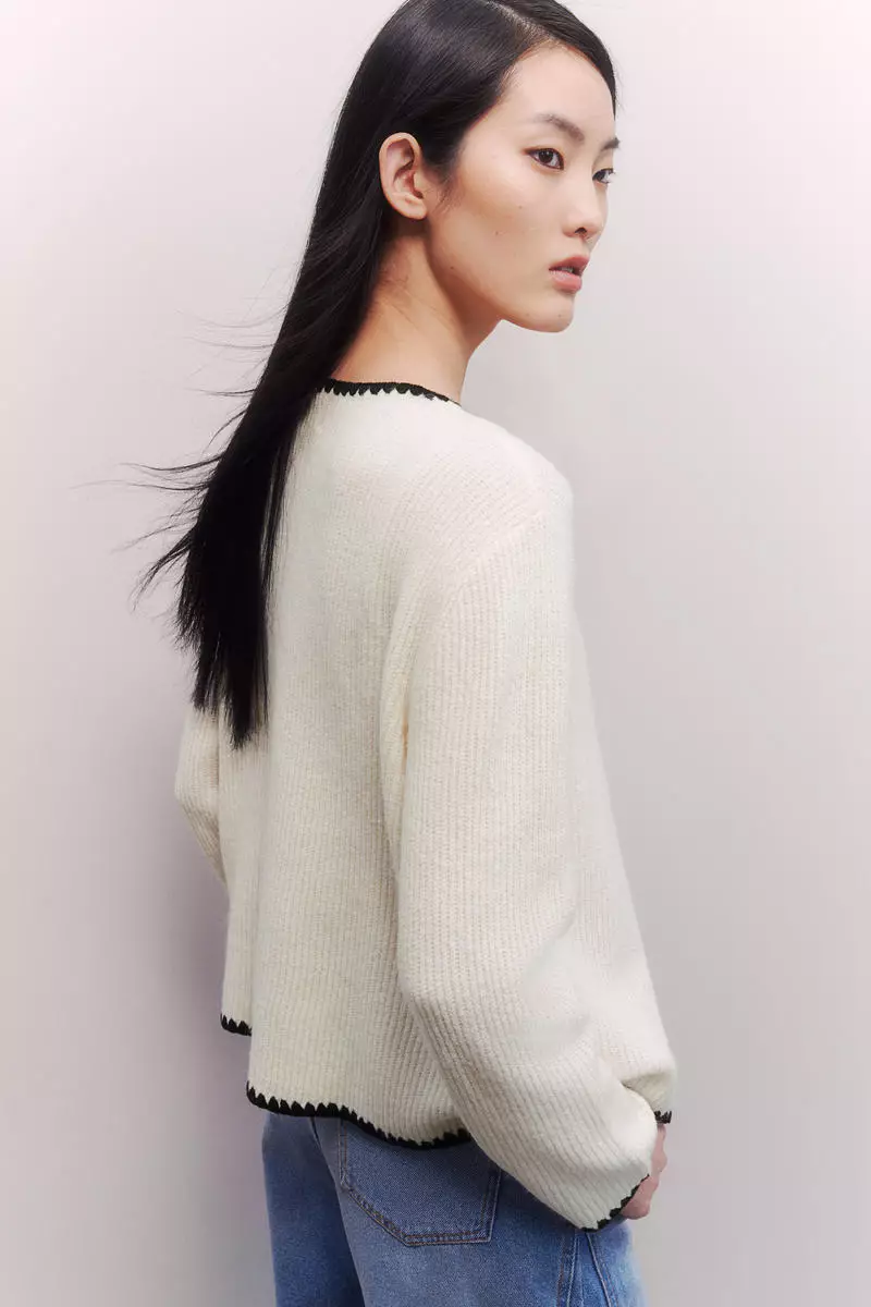 Blanket-stitch cardigan