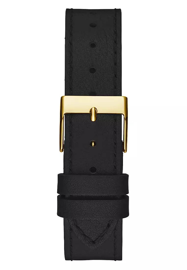 Guess GW0504L5 - Jam Tangan Wanita - Gold - Black Leather Strap