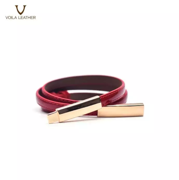 VOILA LEATHER Ikat Pinggang Wanita Kulit Asli Genuine Leather Women Belt ELSA RED