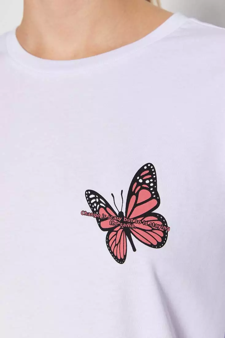 Buy Trendyol Butterflies Printed T-Shirt 2025 Online | ZALORA