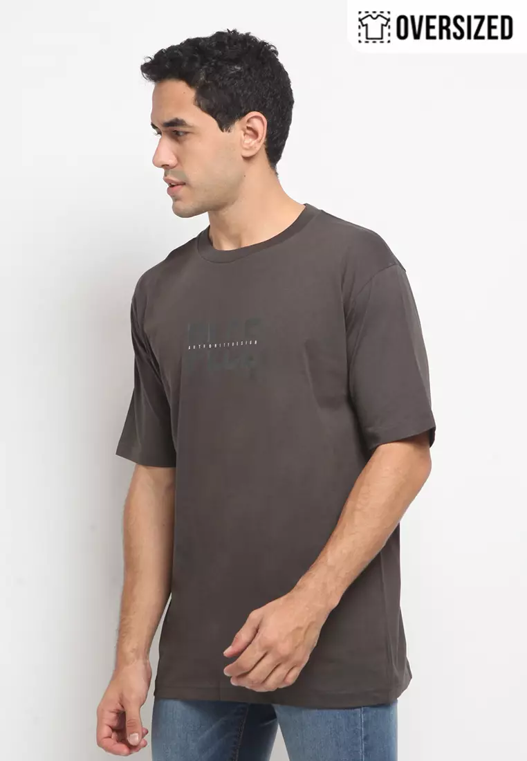 POLICE T-Shirt Cotton Combed Oversized Pria 2079180181