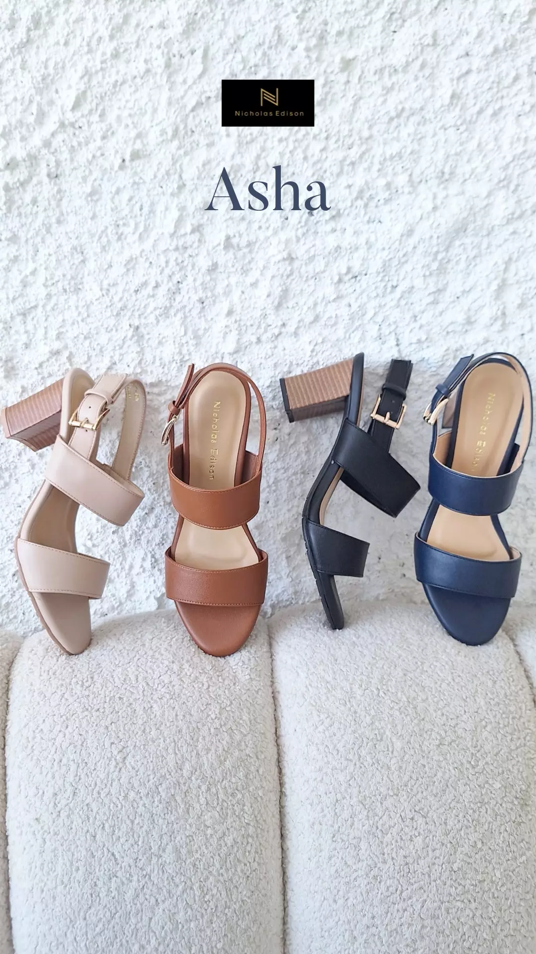 Nicholas Edison Heel Asha Cream