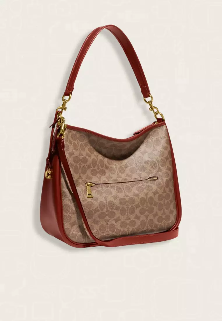 Coach Cary Shoulder Bag In Signature Canvas Tan Rust