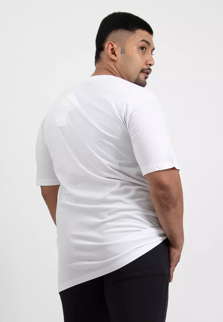 Forest Plus Size T Shirt Men 100% Cotton Soft Unisex Round Neck Big Size Plain Tee | PL23585-02White