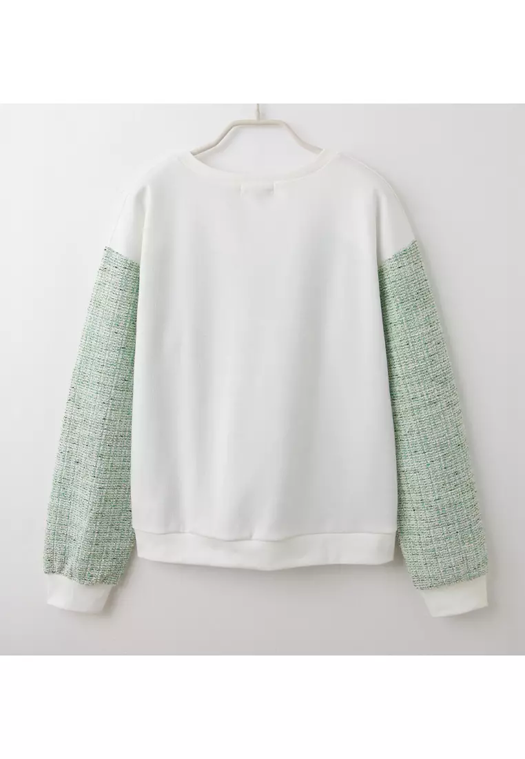 Metallic-Detail V-Neck Top [AB19943]