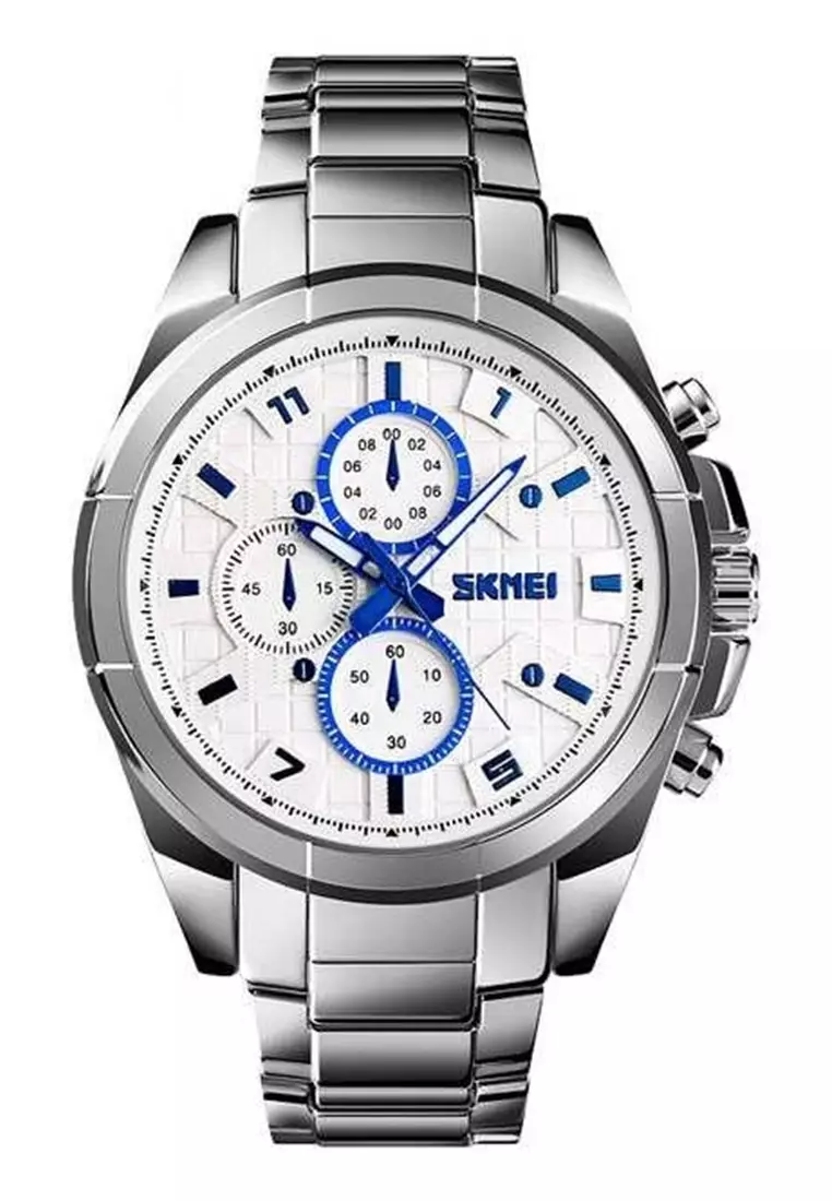 Jam Tangan Kasual Analog Pria Waterproof 30m Strap Tali Material Stainless Steel LR65 ORIGINAL