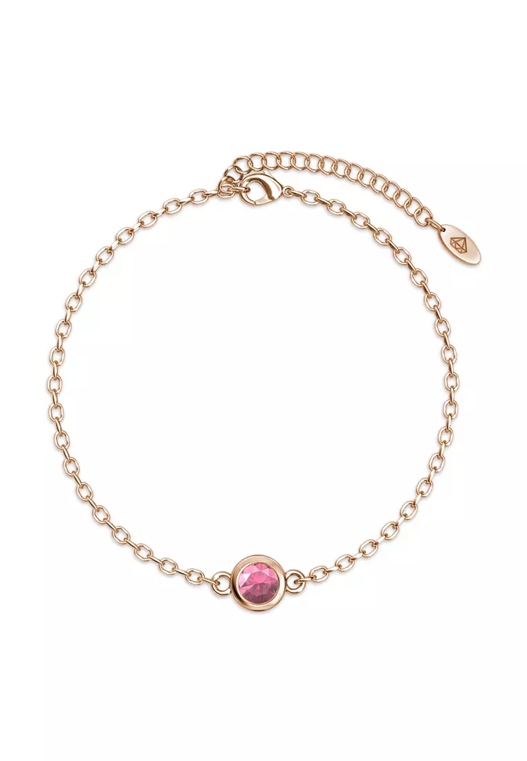 Gold bracelet with pink on sale stones