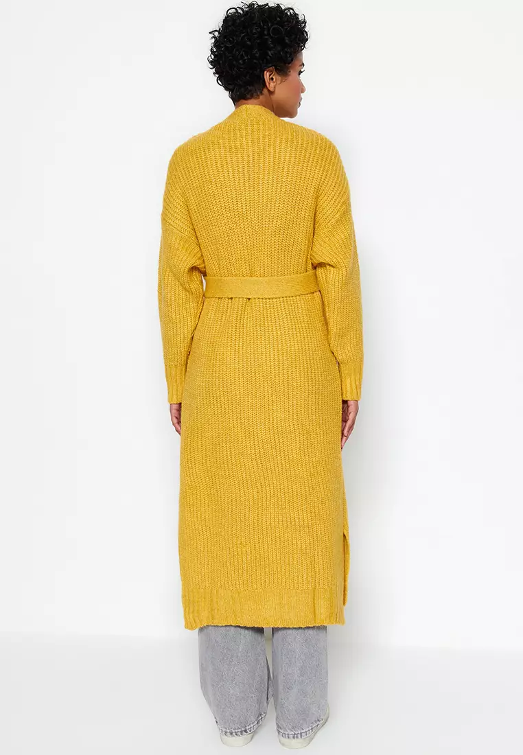 Long clearance yellow cardigan