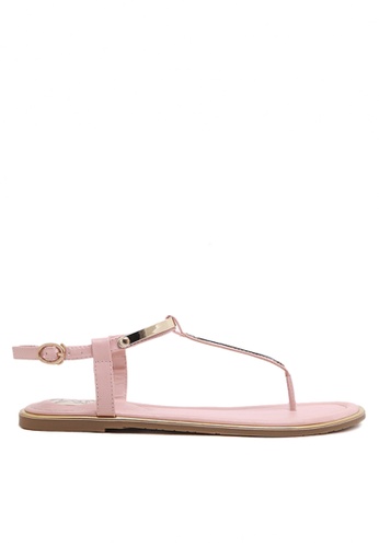 Twenty Eight Shoes pink and gold Sexy Toe Post Flat Sandals VS8858 BB1FBSH6296FE2GS_1