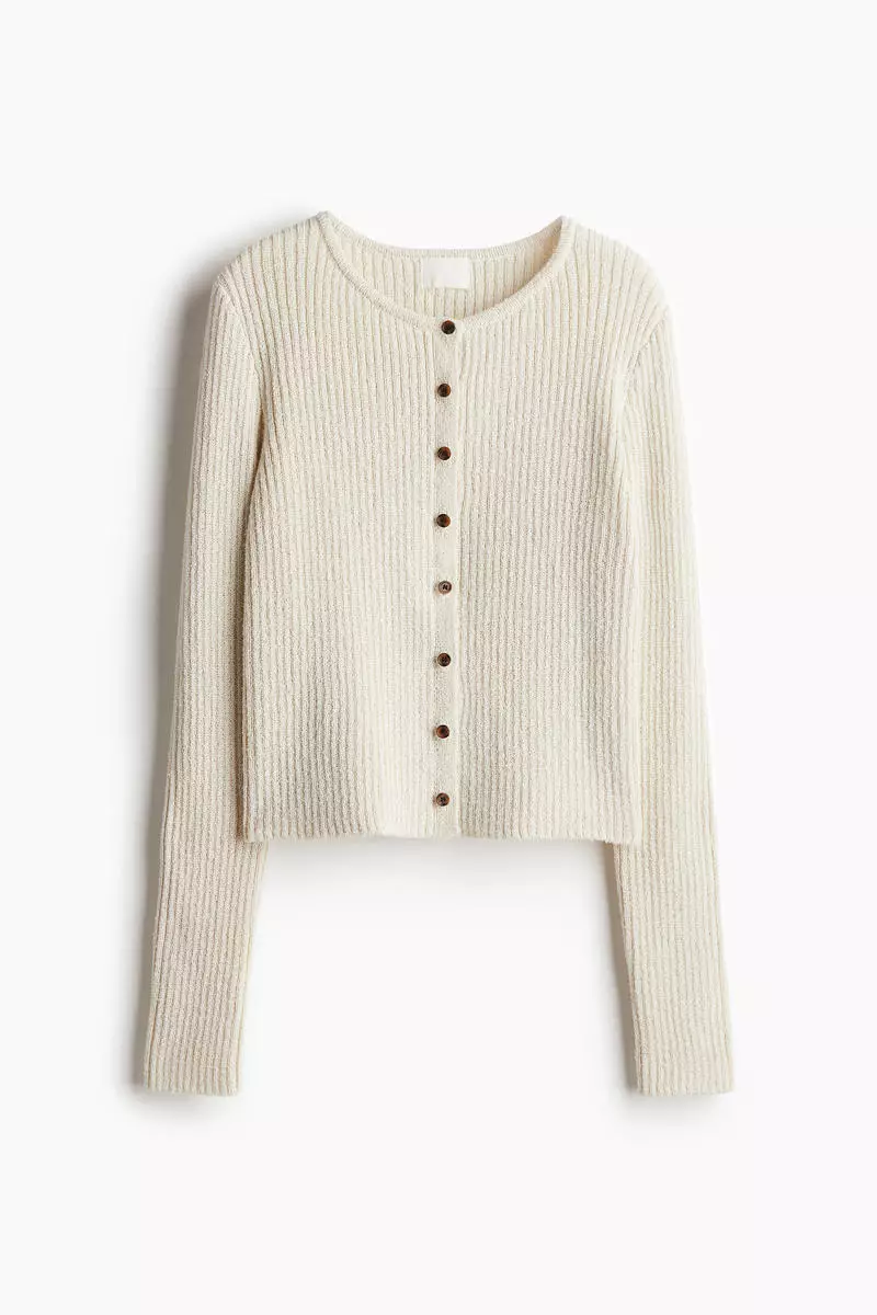 Rib-knit cardigan
