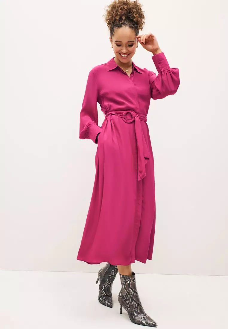 Buy NEXT Belted Midi Shirt Dress 2024 Online | ZALORA Singapore