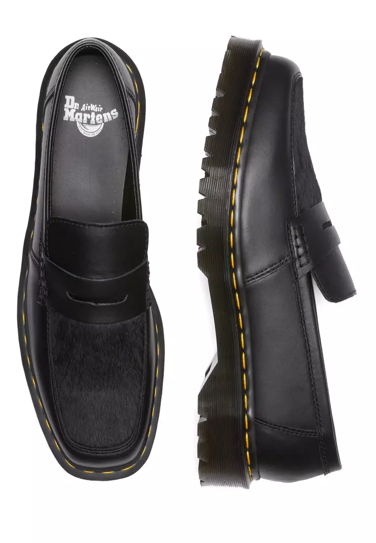 Buy Dr. Martens PENTON BEX SQUARE TOE HAIR-ON & LEATHER LOAFERS Online ...