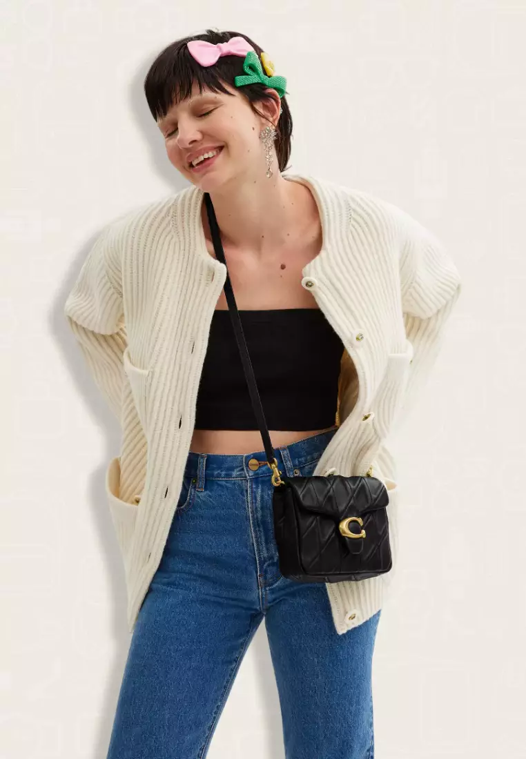 Coach Times Square Tabby Shoulder Bag 17 With Quilting Black