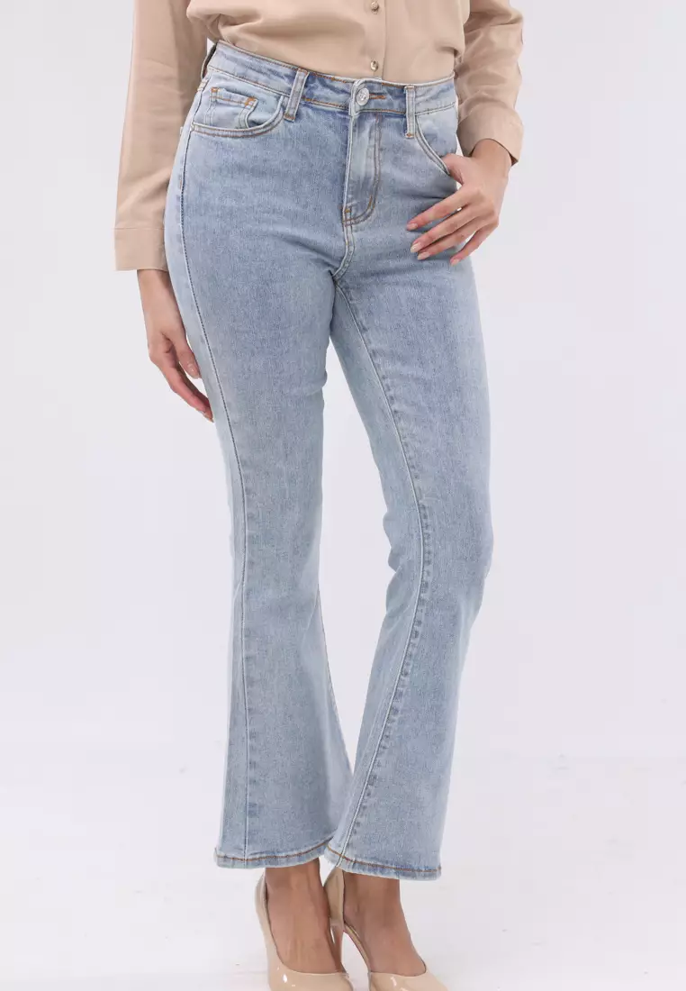 Denim Long Pants Flare Ladies