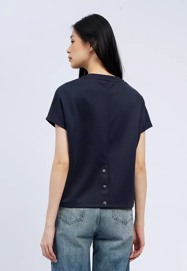 Button Details Boxy Top