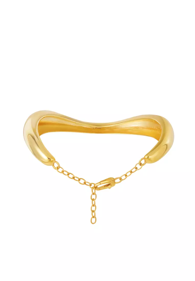 TOMEI Anastasia Sophisticated Curved Bangle, Yellow Gold 916