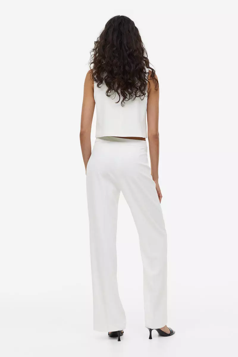 H&M+ Wide-leg Pants - White - Ladies