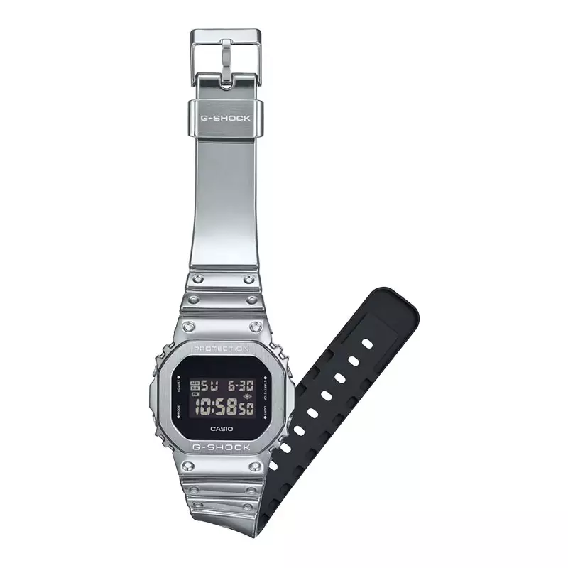 Jam Tangan Pria Casio G-Shock GM-5600YM-8DR Fine Metallic Series Digital Dial Silver Resin Band