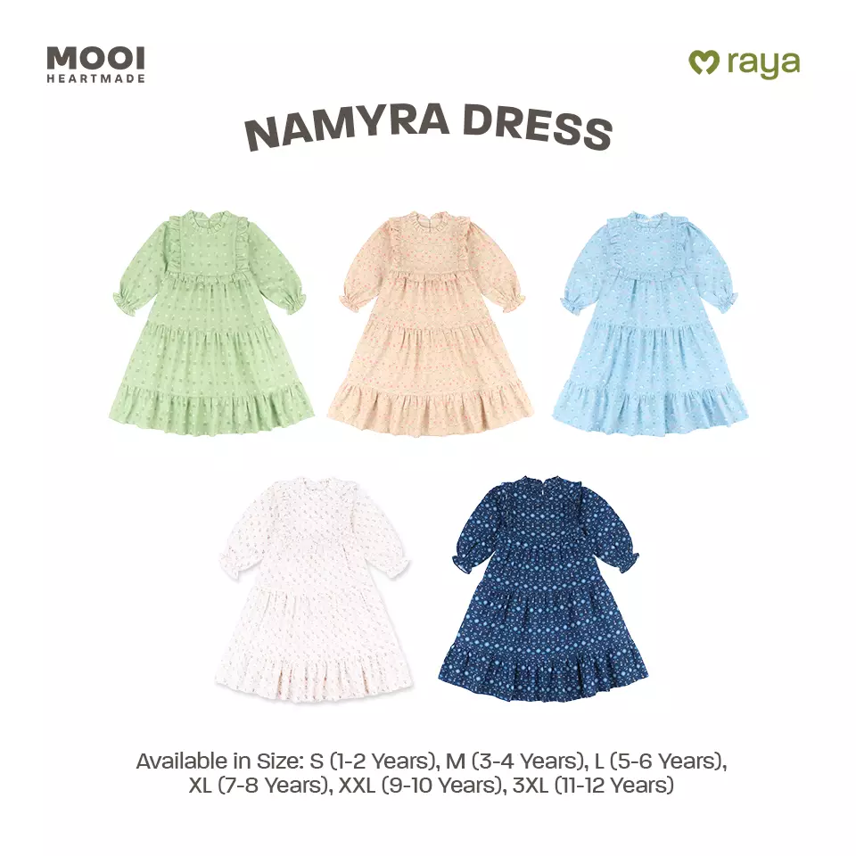 Mooi Dress Anak Gamis Anak Perempuan Raya Collection Namyra Dress - Dusty Blue