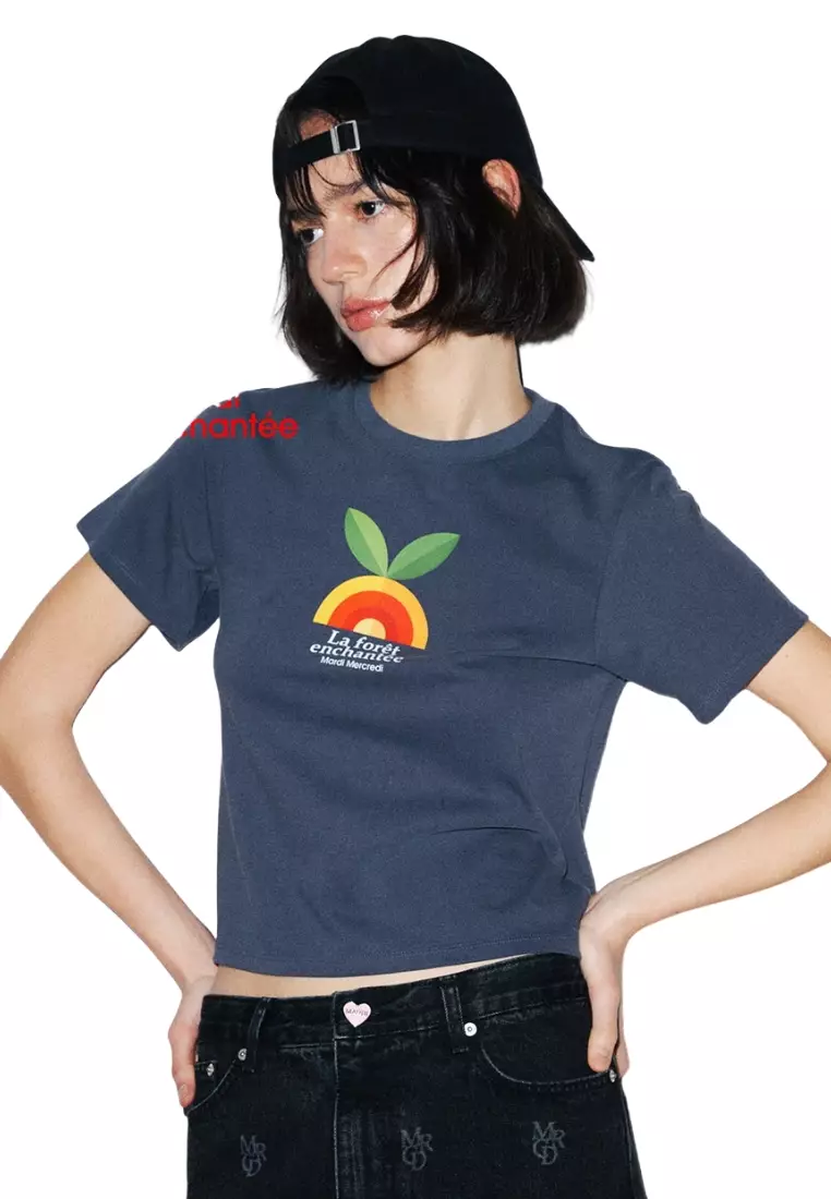 Slim TShirt Enchantee - Orange Charcoal