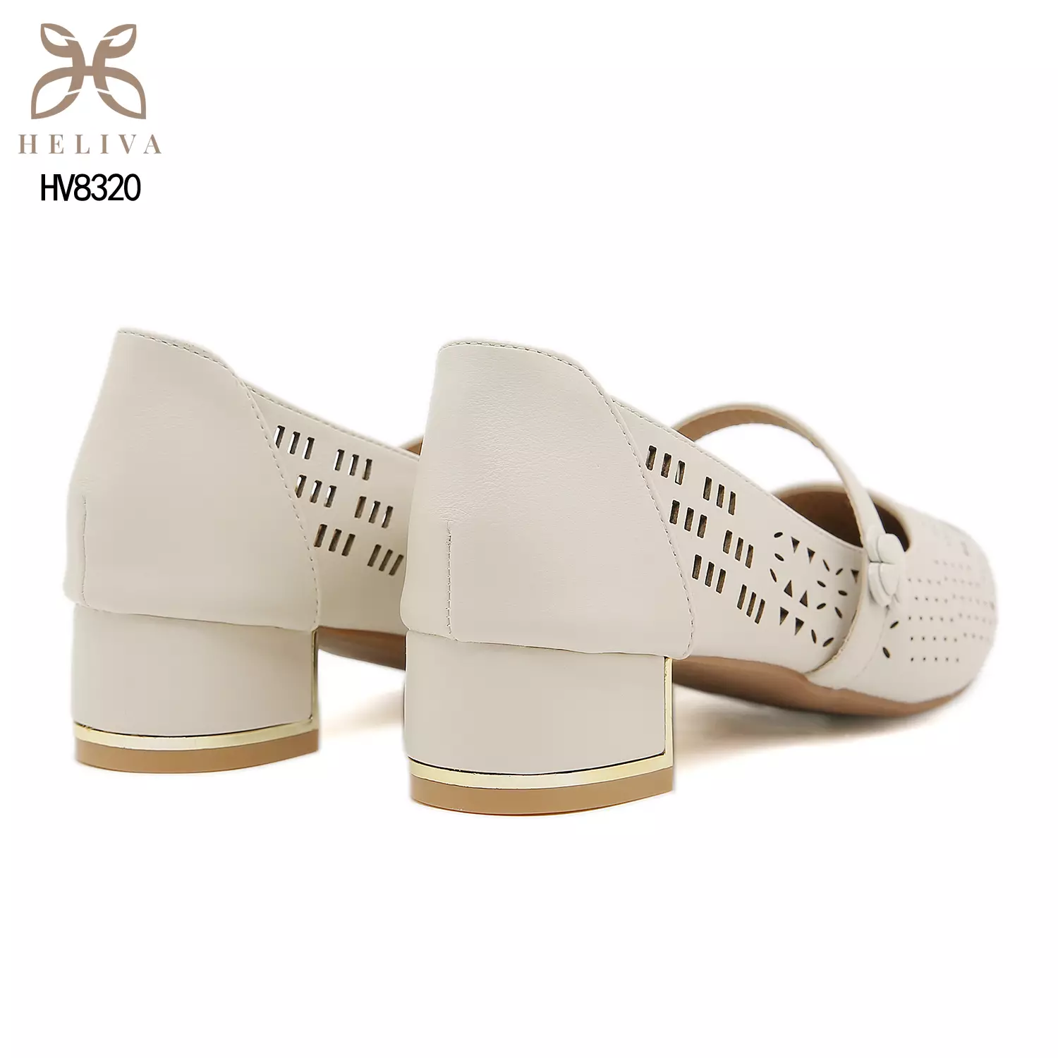 Heliva Anly Sculpted Laser-Cut Heels in Classic Mary Jane Style 3.5cm Height HV8320