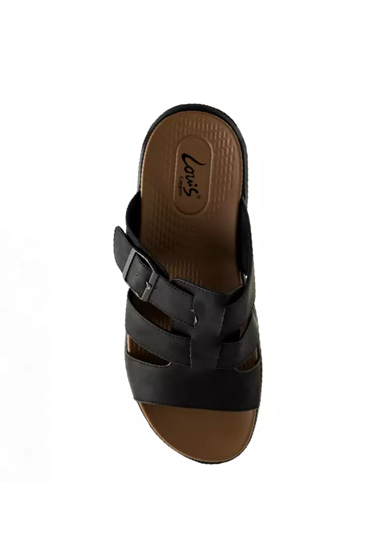 Men Slip On Faux Leather Classic Casual Sandals - 250141255