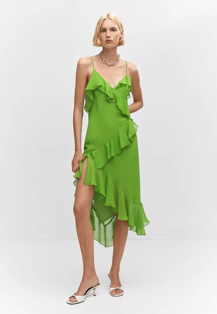 Buy Mango Asymmetric Ruffled Dress 2024 Online ZALORA Philippines