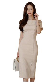 Boat neck one piece dress clearance