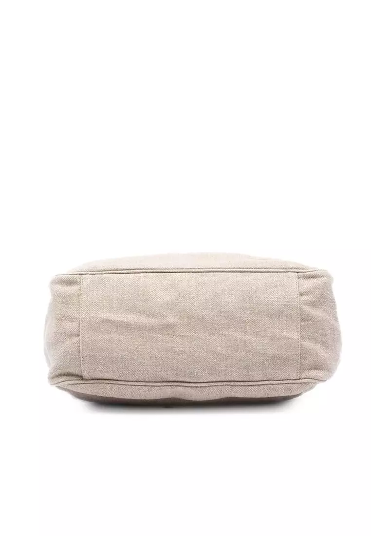Pre-Loved Chanel Cc Canvas Tortoise Handle Tote