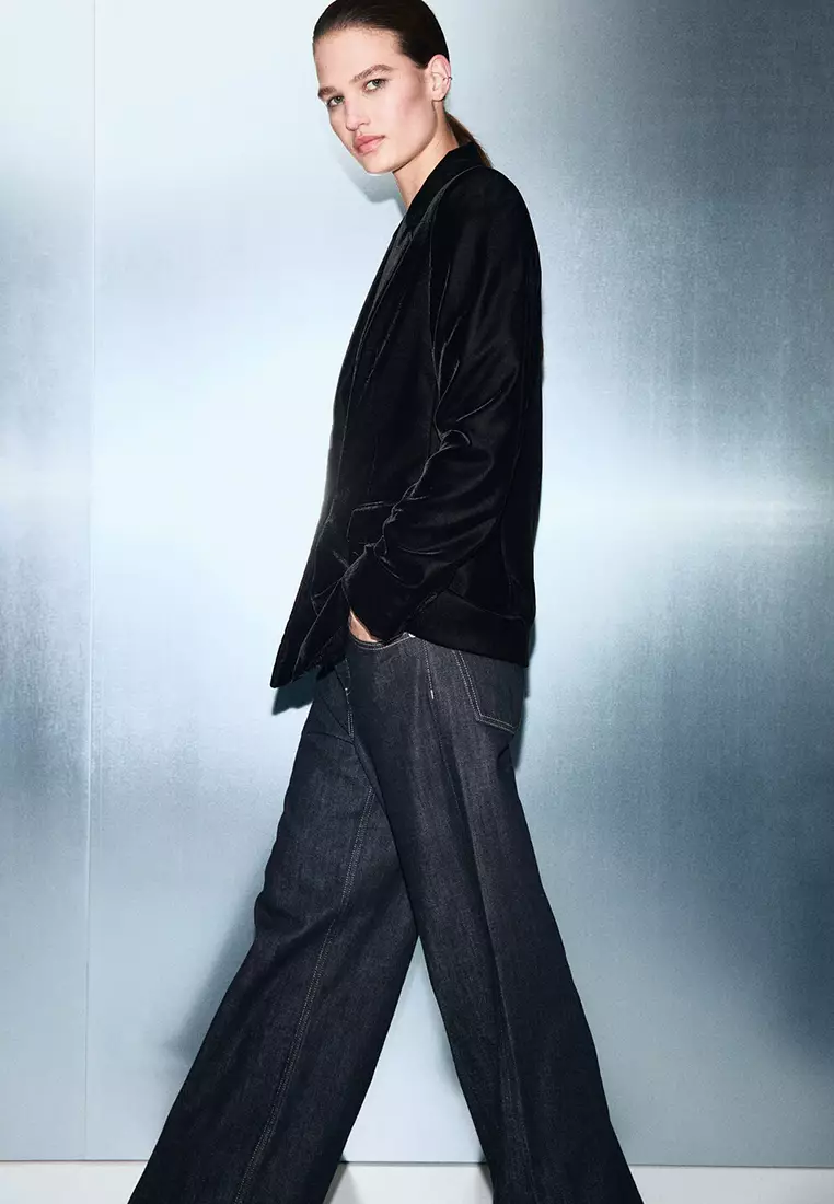 Double-Breasted Velvet Jacket