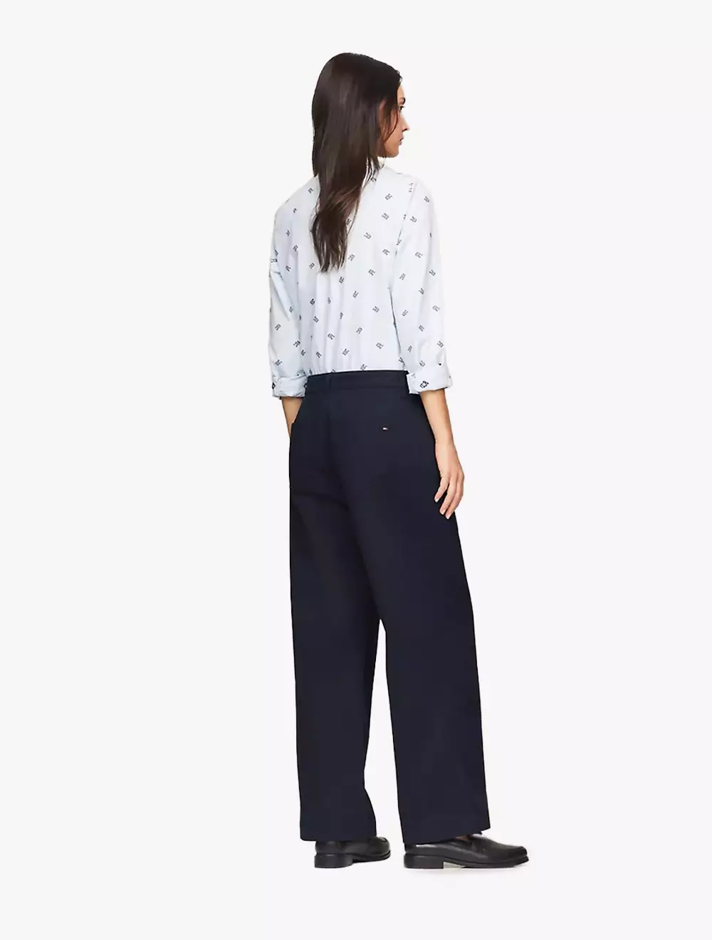 TOMMY HILFIGER - 1985 BRUSHED COTTON WIDE-LEG PANT - NAVY - NAVY