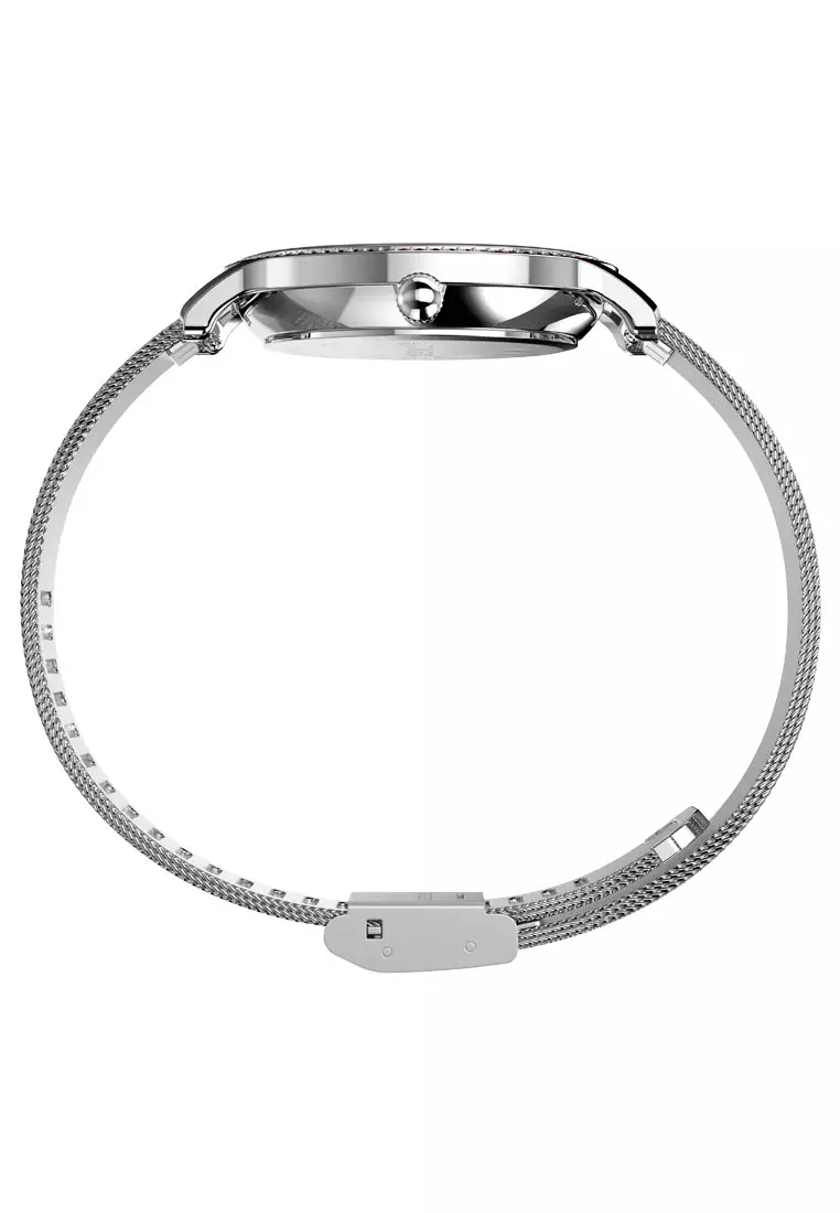 Timex Transcend Silver Stainless Steel Analog Quartz Watch For Women TW2W19100