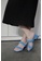 TAV blue [Korean Designer Brand][Order-made] Ruched double strap heeled mules - Ocean Blue 536CCSH6F4EFAFGS_5