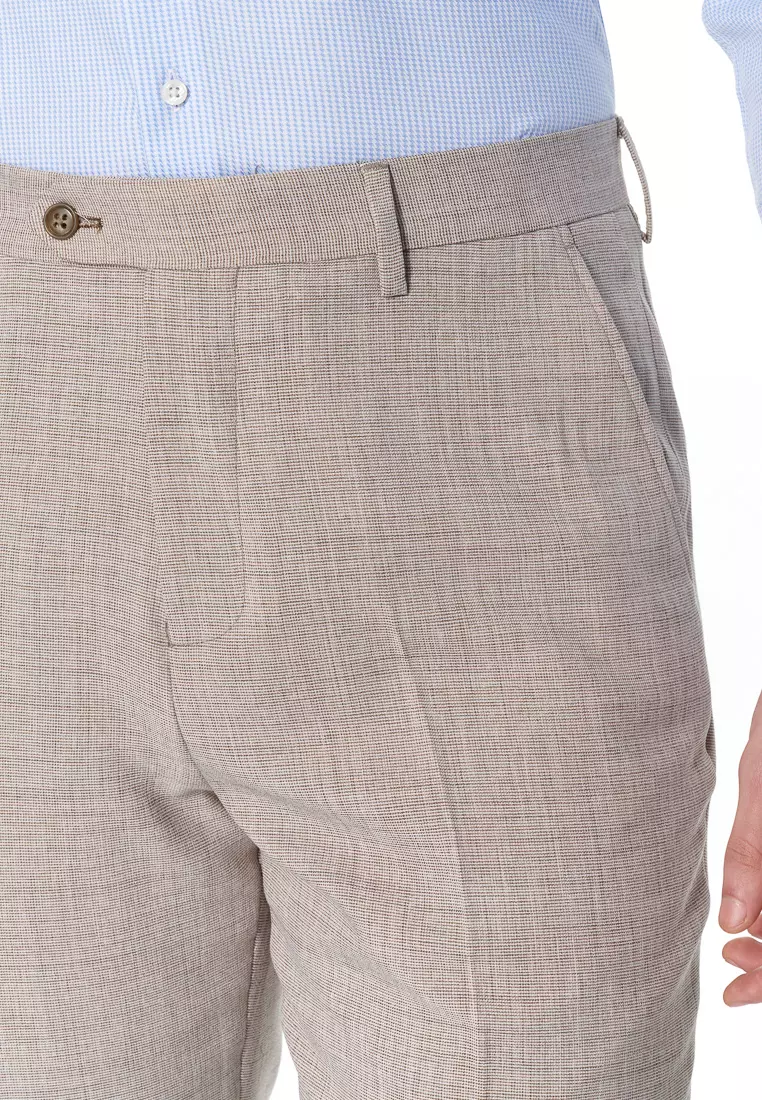 Beige Slim Trousers