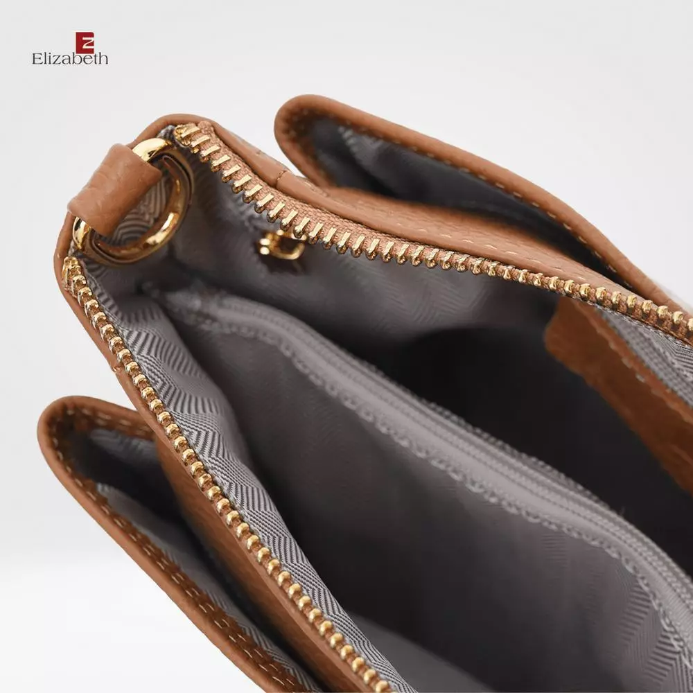 Tas Elizabeth Genuine Leather Mini Sling Bag 0720-0513 Khaki