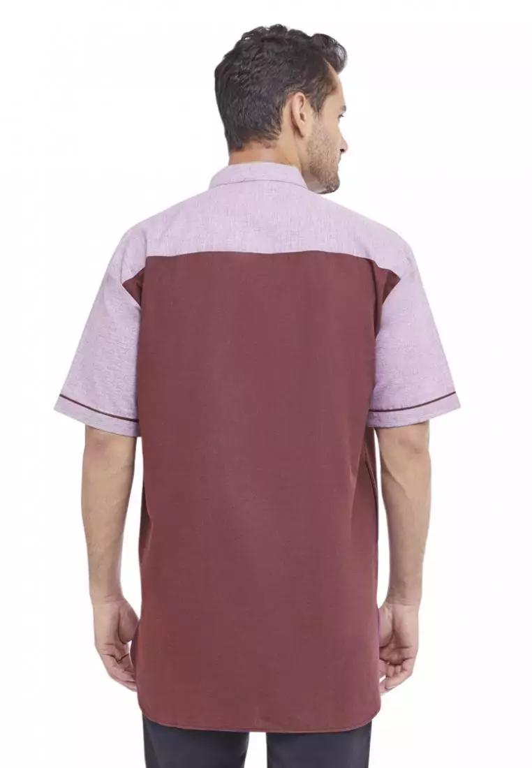 Zayidan Baju Koko Gamis Muslim Pria Waldan - Maroon