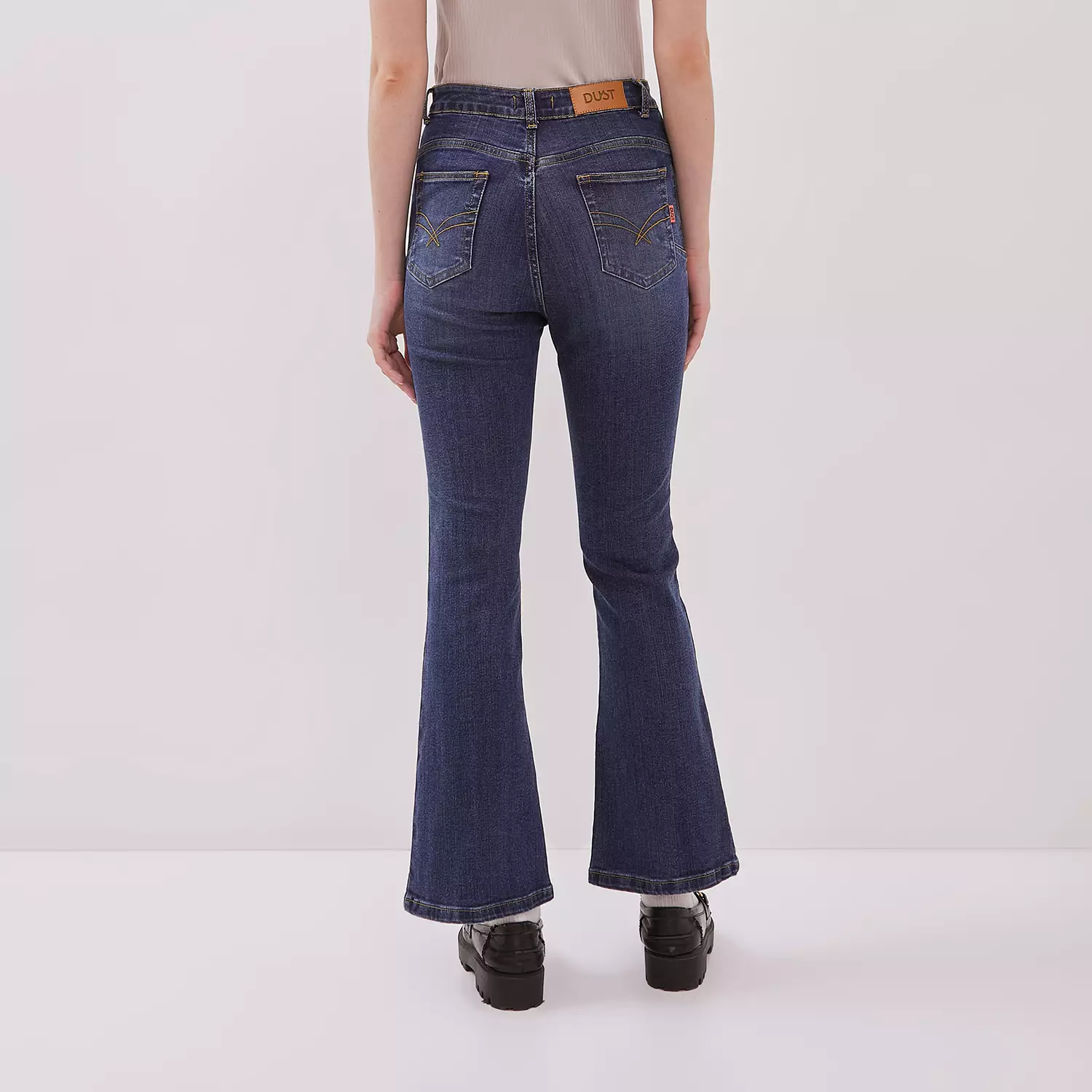 DUST Celana Vintage Cutbray Jeans Adisti Medium Dark Blue (D. 3830)